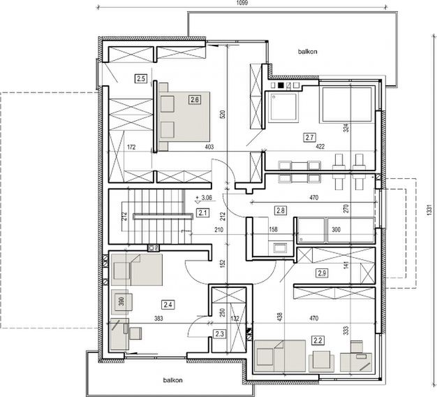 Piętro 1 projektu AN 005a