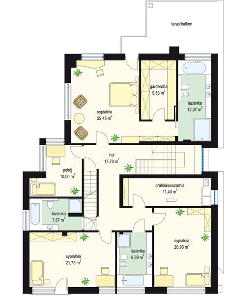 Piętro 1 projektu Rezydencja Leśna