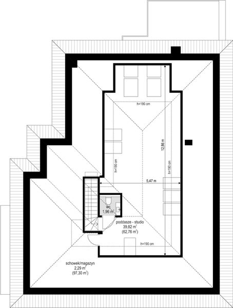 Poddasze projektu Rezydencja Leśna
