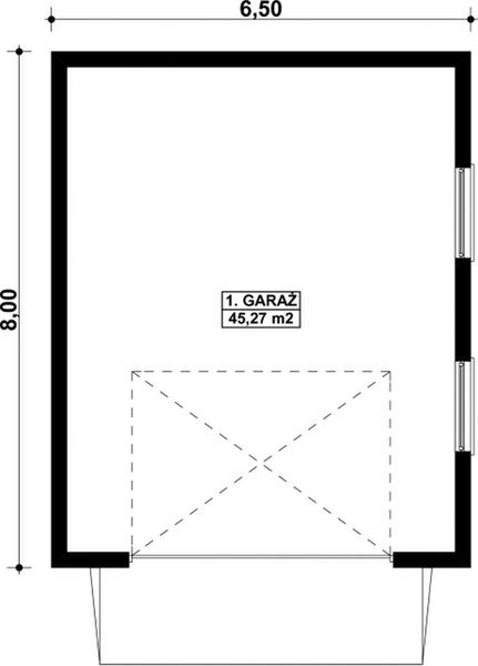 Parter projektu G133 - Budynek garażowy