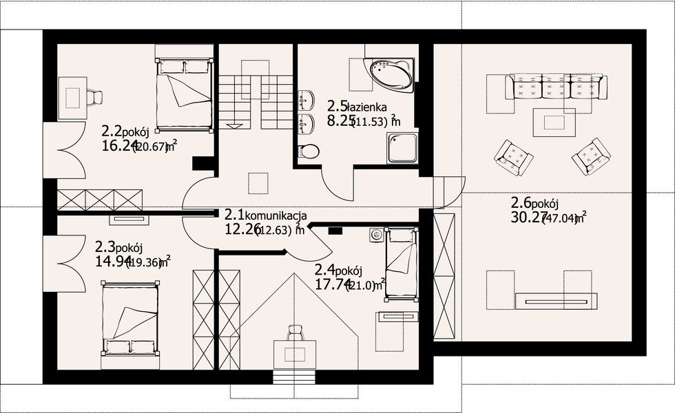 Poddasze projektu Osiek 51