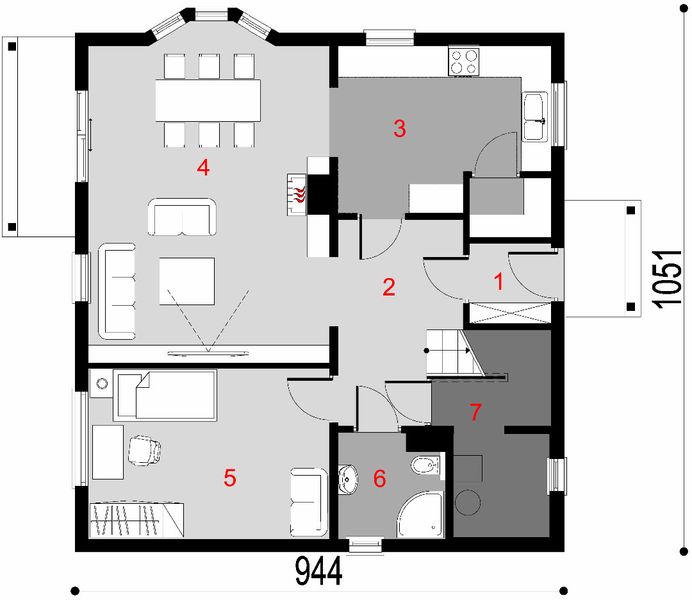 Parter projektu D03 - Eluńka wersja drewniana
