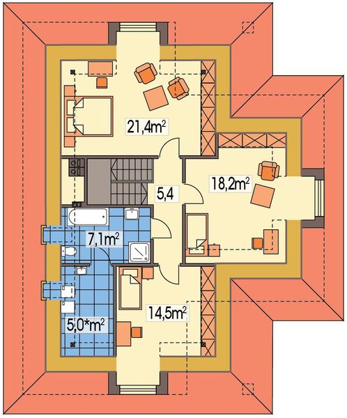 Poddasze projektu Leszczyna wersja A