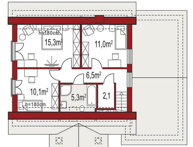 Poddasze projektu Hiacynt C