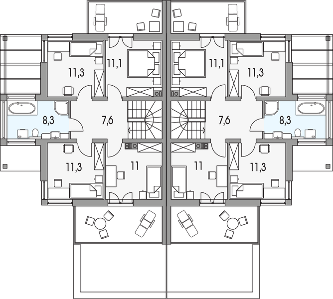 Poddasze projektu Willa SLONECZNA bliźniak