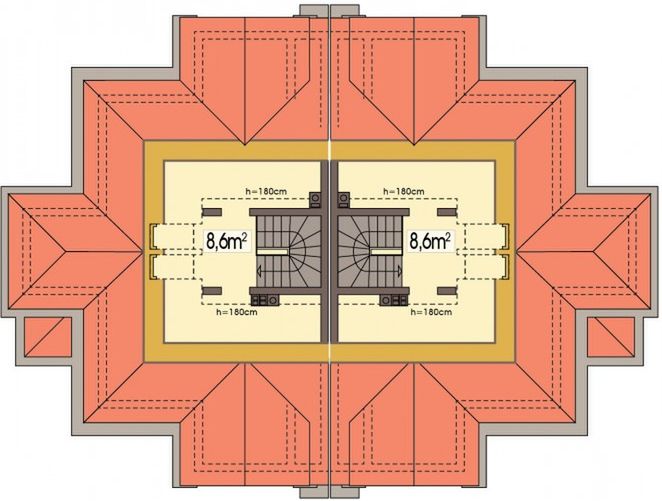 Poddasze II projektu WILLA VENUS bliźniak