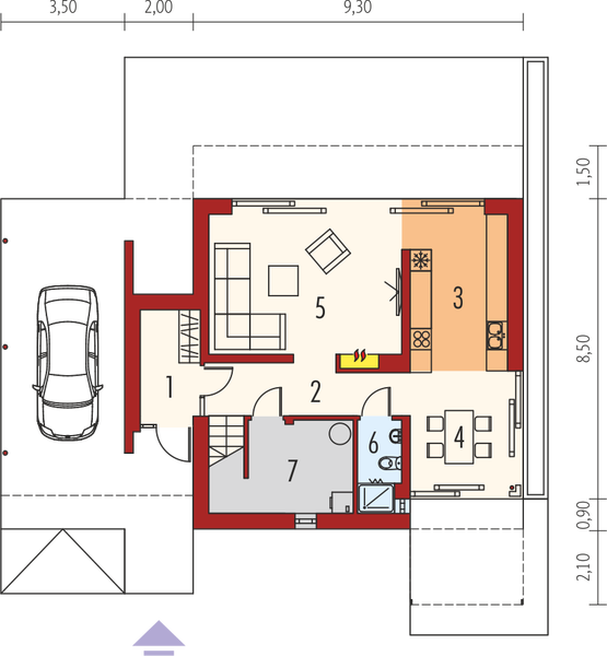 Parter projektu EX 12 soft (z wiatą)