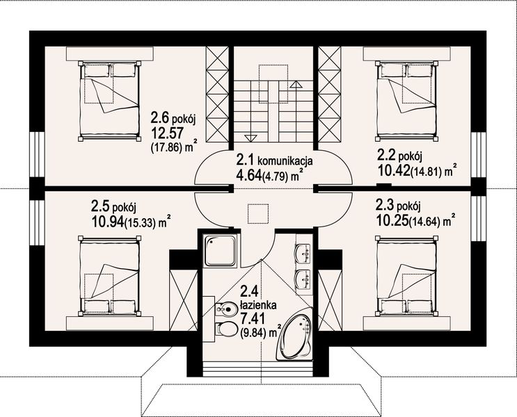 Poddasze projektu Jurkowo średnie mc