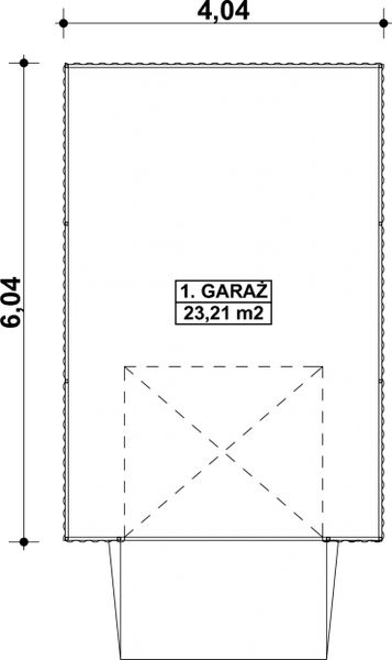 Projekt garażu G146 - Budynek garażowy - rzut parteru, dom liczy 0 pokoje, 0 łazienki i wc