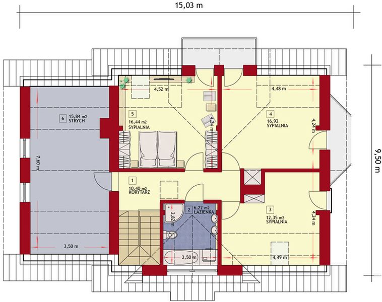 Poddasze projektu Dom w Kalifornii