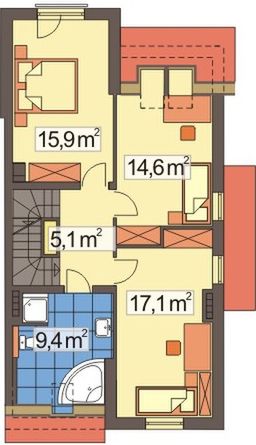 Poddasze projektu Mozaika segment skrajny prawy