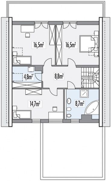Poddasze projektu Andromeda A 2-garaże