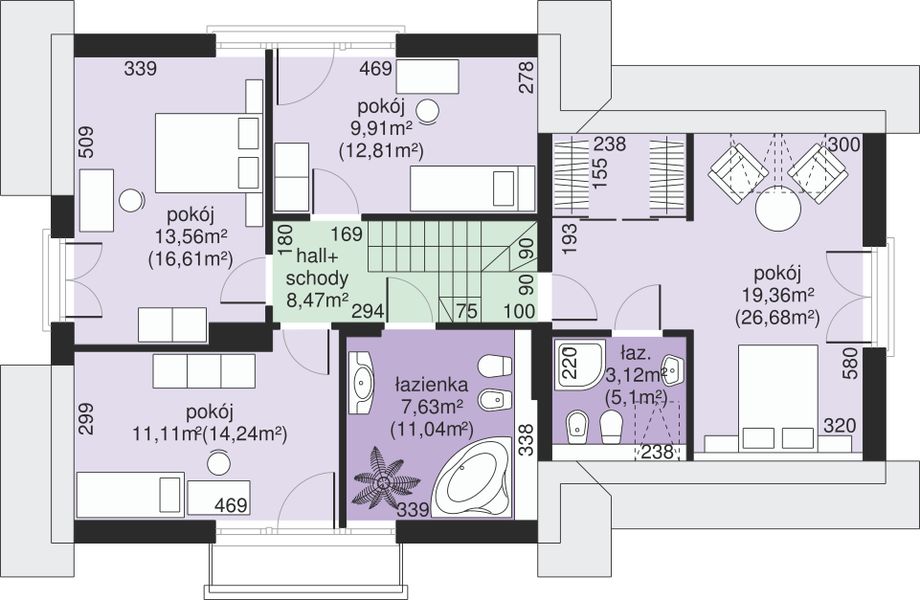 Poddasze projektu Dom przy Cyprysowej 36