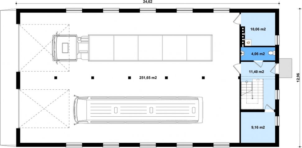 Parter projektu G200 - Budynek mieszkalno - garażowy