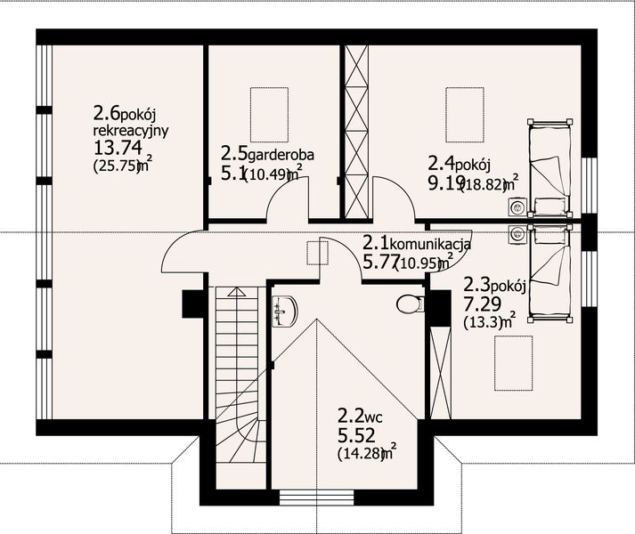 Poddasze projektu Chmielów dw 15