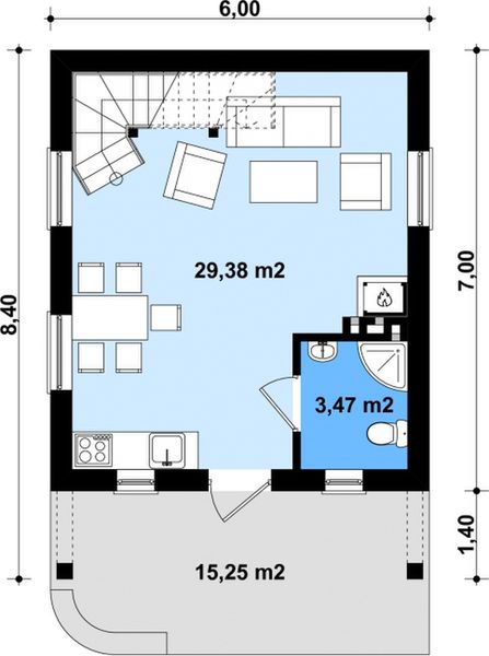 Parter projektu G161 - Budynek letniskowy