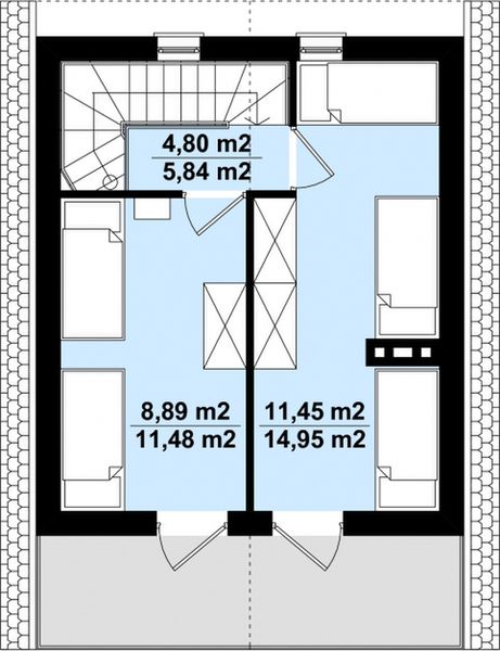 Poddasze projektu G161 - Budynek letniskowy