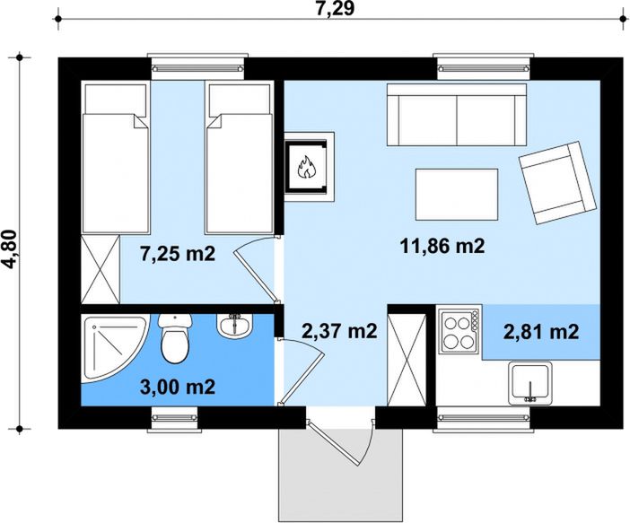 Parter projektu G134 - Budynek letniskowy