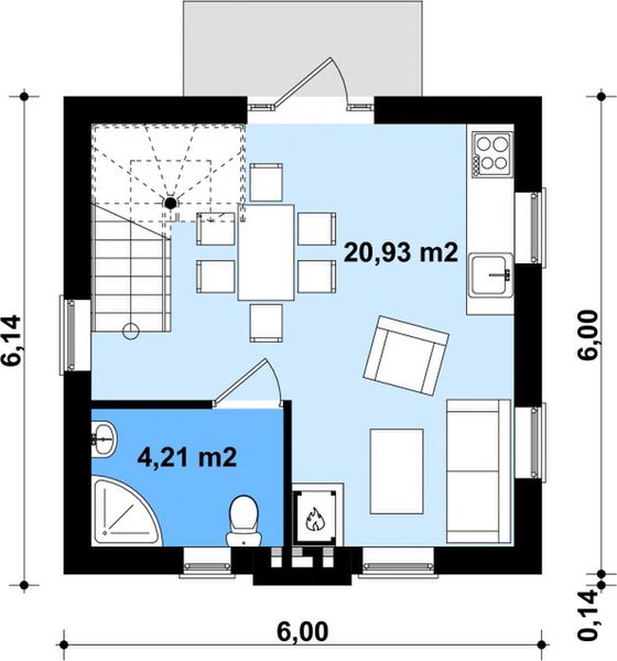 Parter projektu G129 - Budynek letniskowy