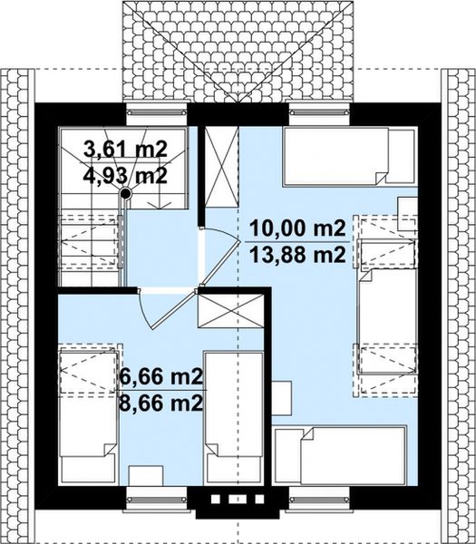 Poddasze projektu G129 - Budynek letniskowy