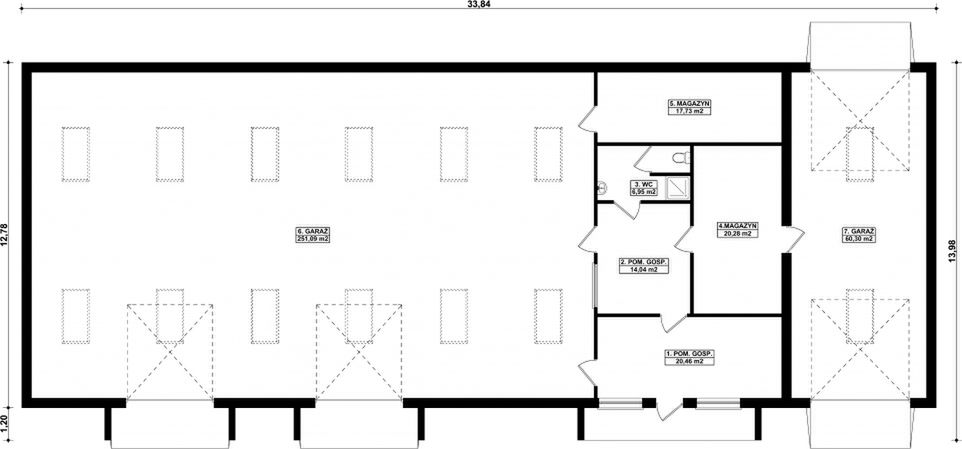 Parter projektu G212 - Budynek garażowo-gospodarczy