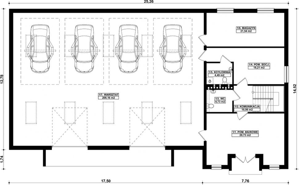 Parter projektu G205 - Budynek warsztatowy