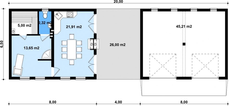 Parter projektu G191 - Budynek rekreacyjny z sauną
