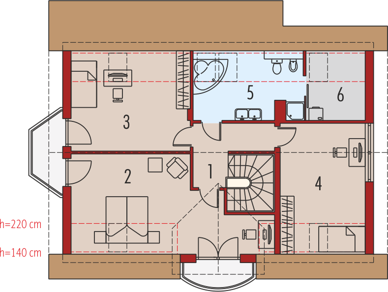 Poddasze projektu Blanka G1 Mocca