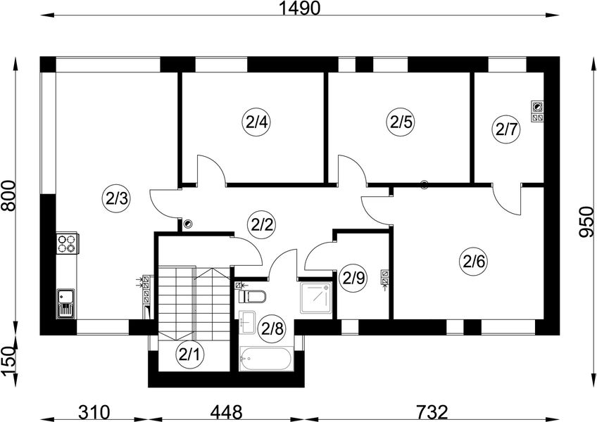 Piętro 1 projektu B-74