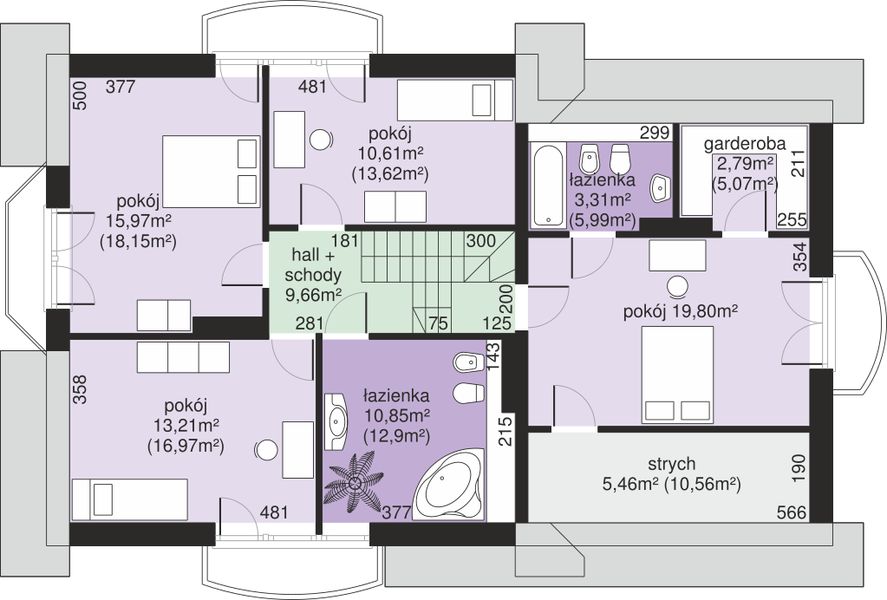 Poddasze projektu Dom przy Cyprysowej 15 K