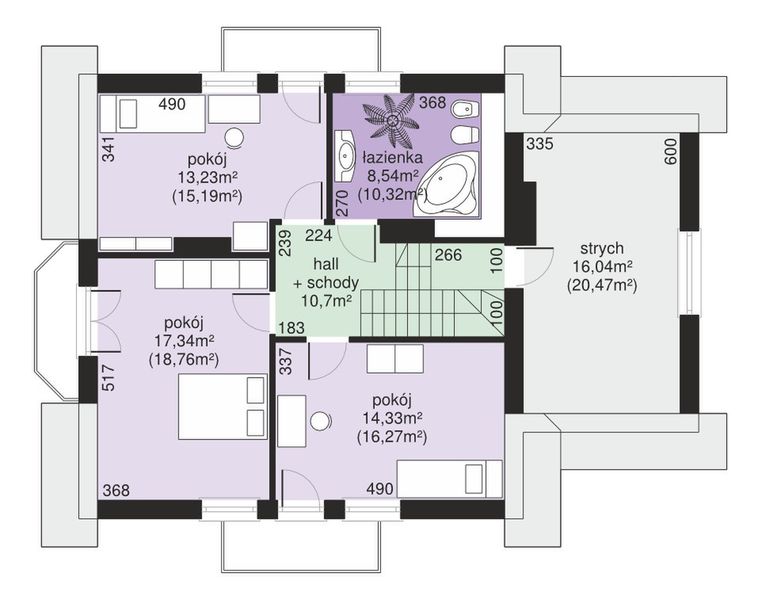 Poddasze projektu Dom przy Cyprysowej 40