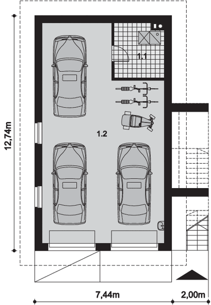 Parter projektu Garaż ARP06 paliwo stałe