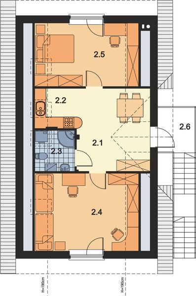 Poddasze projektu Garaż ARP06 paliwo stałe