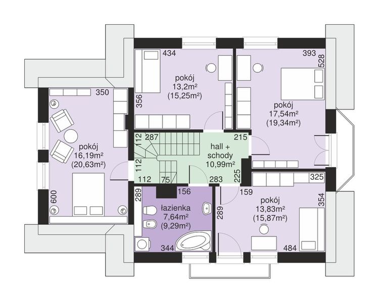 Poddasze projektu Dom przy Przyjaznej 12