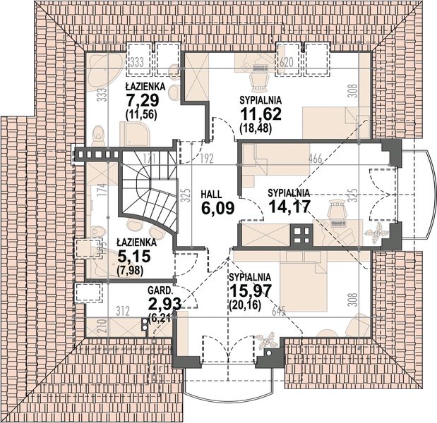 Poddasze projektu Opałek