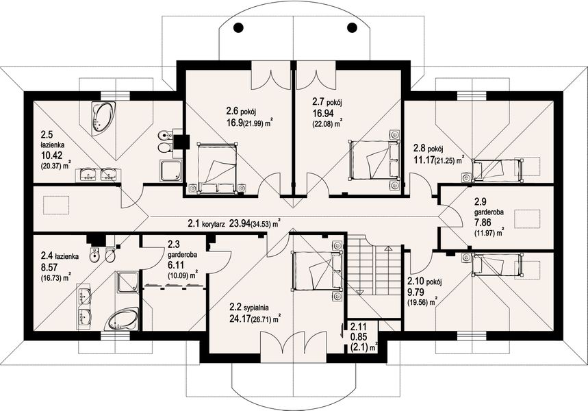 Poddasze projektu Gdów nowy