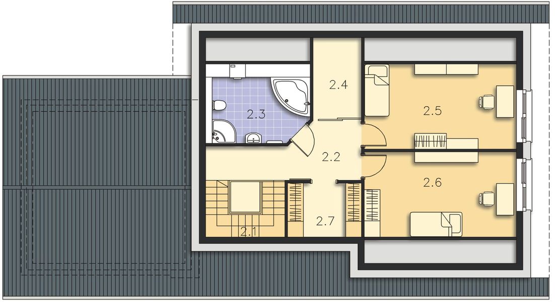 Poddasze projektu Pireus II Pasywny 3a LDP03a