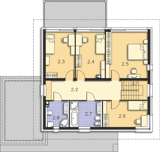 Piętro 1 projektu Carrara II DCP332a