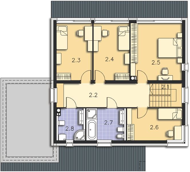 Piętro 1 projektu Carrara DCP332