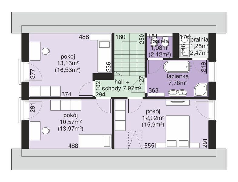 Poddasze projektu Dom przy Alabastrowej 29