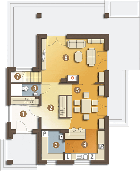 Parter projektu Bianka bez garażu [B]