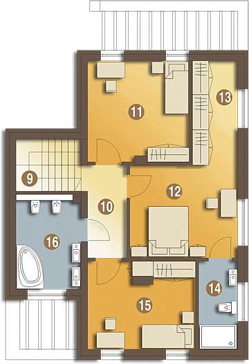 Piętro 1 projektu Bianka bez garażu [B]