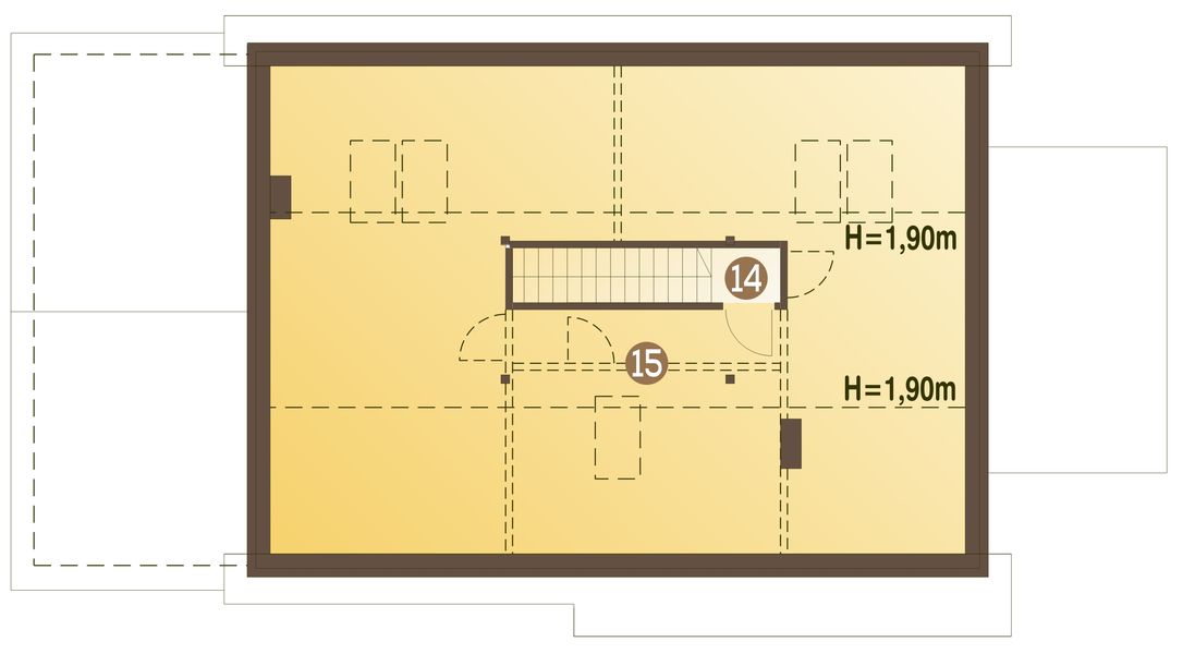 Poddasze projektu Hirek trend z garażem 1-st. [A]