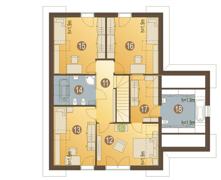 Poddasze projektu Mars z garażem 1-st. [A]