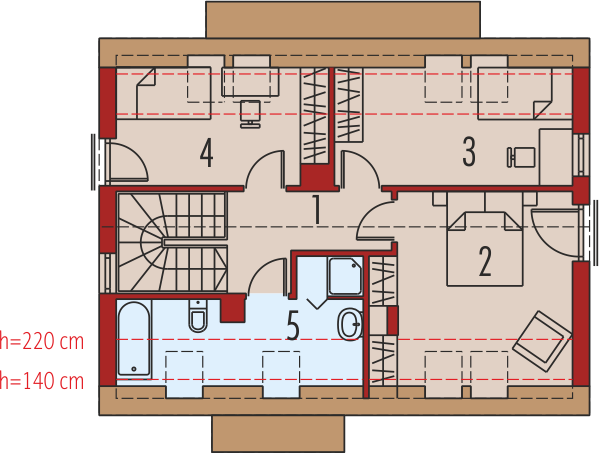 Poddasze projektu E1 (wersja A) multi-comfort