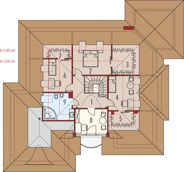 Poddasze projektu Seweryna G2 Mocca