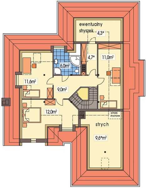 Poddasze projektu Lawenda A