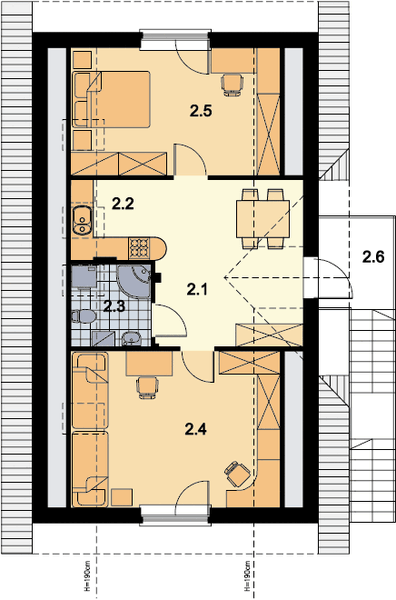 Poddasze projektu Garaż ARP02