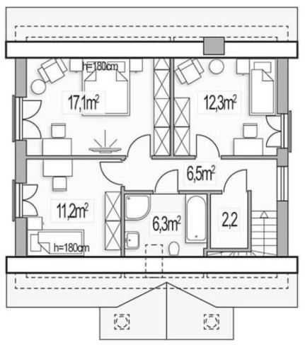 Poddasze projektu Hiacynt A plus