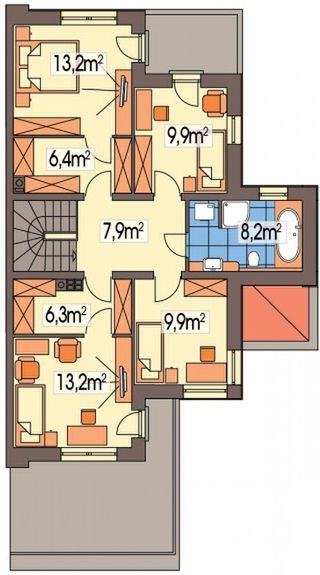 Piętro 1 projektu Willa Venus - segment